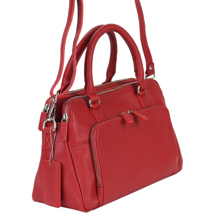 Mancini Pebbled Jennifer Satchel Bag 5
