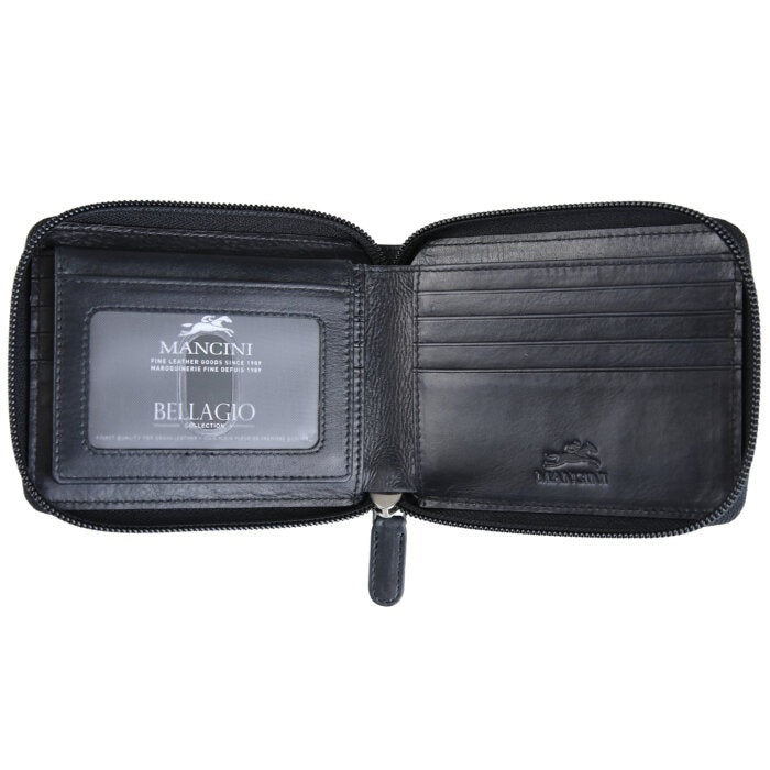 MANCINI Bellagio Zippered RFID Billfold with Removable Passcase 5