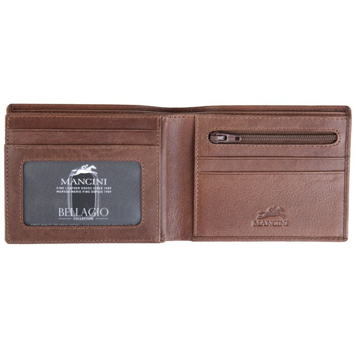MANCINI Bellagio Center Wing RFID Wallet with Coin Pocket 13