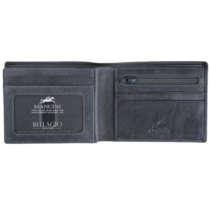 MANCINI Bellagio Center Wing RFID Wallet with Coin Pocket 14