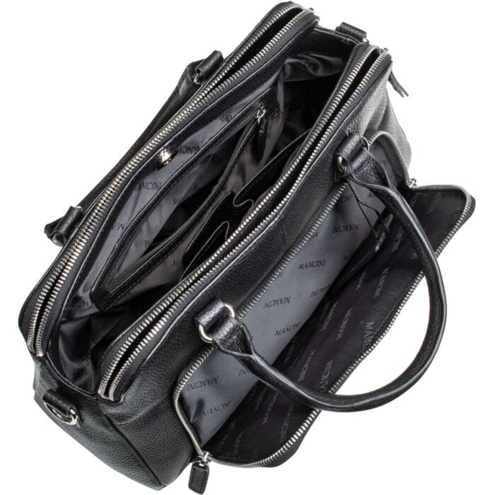 Mancini Pebbled Jennifer Satchel Bag 26