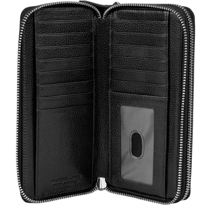 Mancini Fifth Avenue RFID Secure Double Zipper Wallet 24