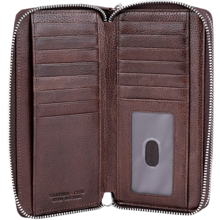 Mancini Fifth Avenue RFID Secure Double Zipper Wallet 16