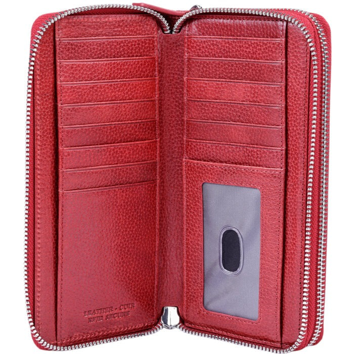 Mancini Fifth Avenue RFID Secure Double Zipper Wallet 8