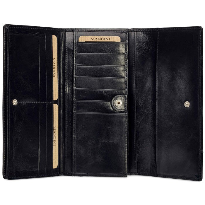 Mancini Casablanca Ladies’ RFID Secure Trifold Wallet 20