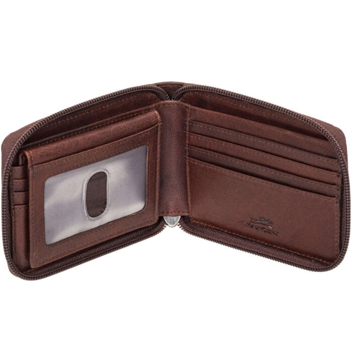 MANCINI Buffalo RFID Secure Zippered Billfold with Removable Passcase 10