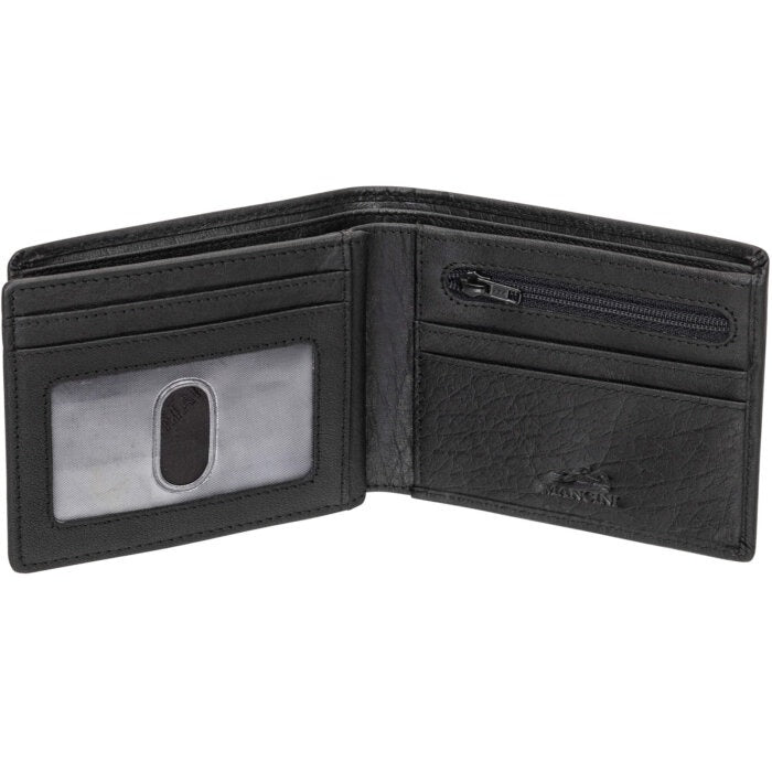 MANCINI Buffalo RFID Secure Center Wing Wallet with Coin Pocket 14