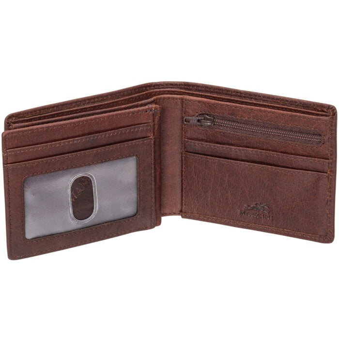 MANCINI Buffalo RFID Secure Center Wing Wallet with Coin Pocket 9