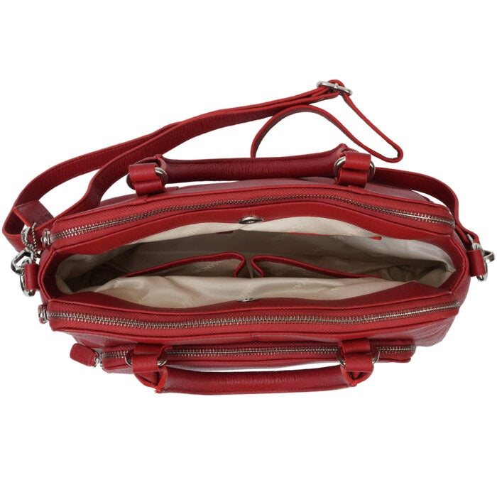 Mancini Pebbled Jennifer Satchel Bag 7