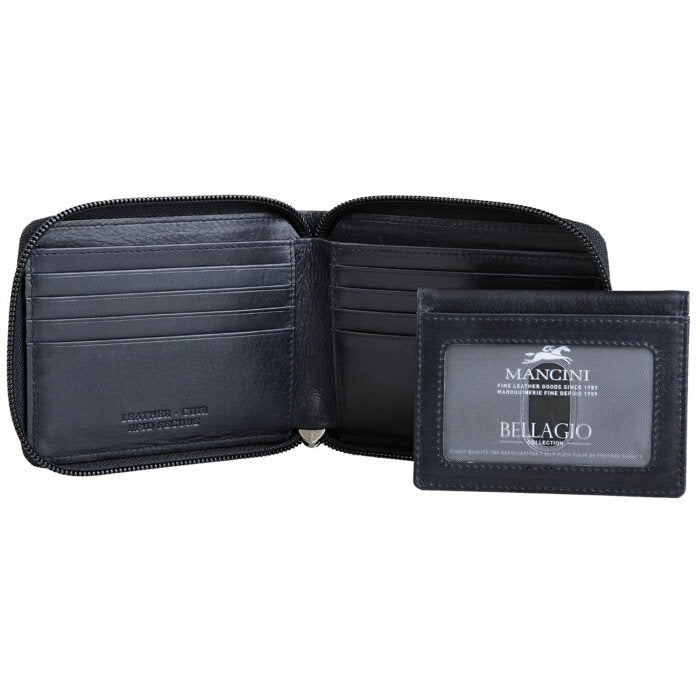MANCINI Bellagio Zippered RFID Billfold with Removable Passcase 13