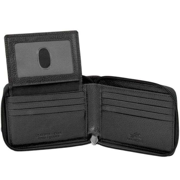 MANCINI Fifth Avenue RFID Zippered Billfold with Removable Passcase 14