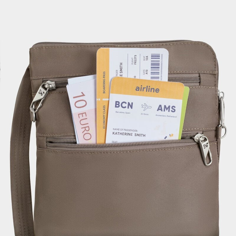 Travelon Anti-Theft Classic Slim Double Zip Crossbody 53