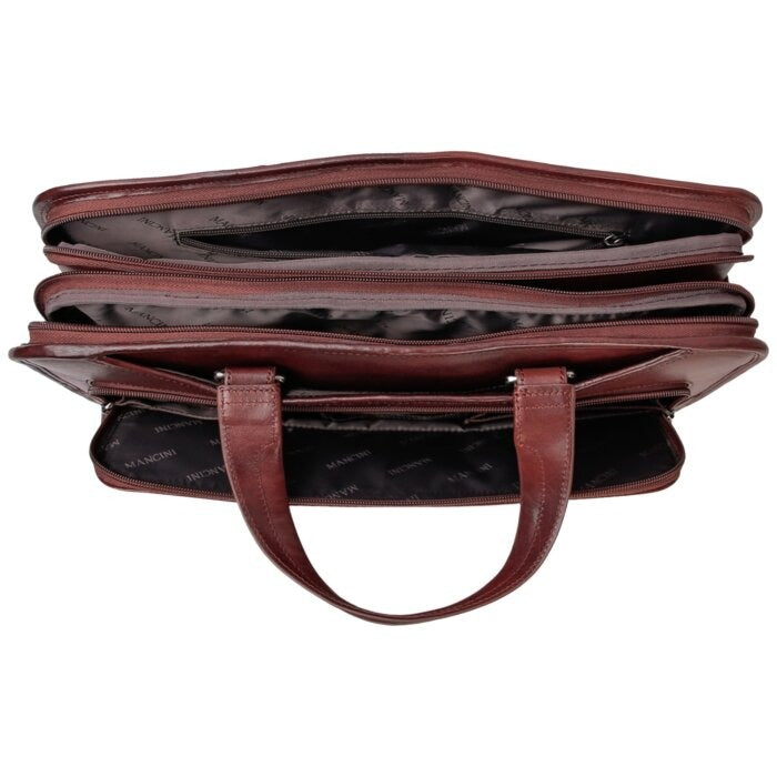 Mancini Pelle D’oro Triple Compartment 15.6” Laptop / Tablet Briefcase 16