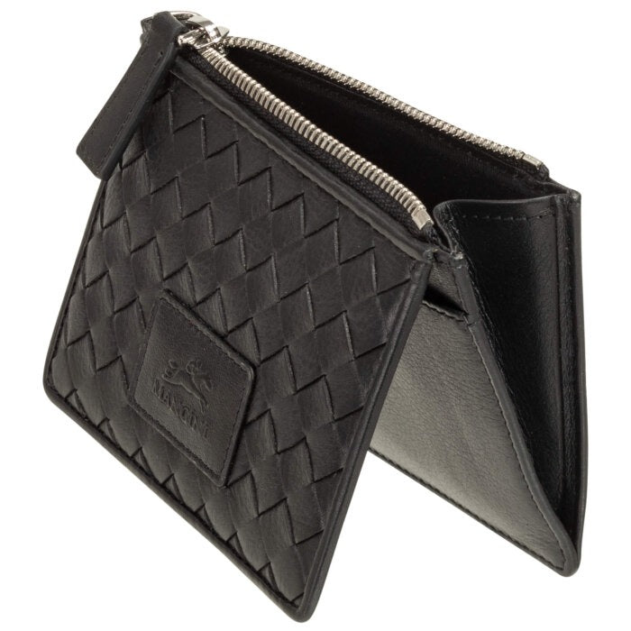 Mancini Basket Weave RFID Secure Card Case and Coin Pocket 19