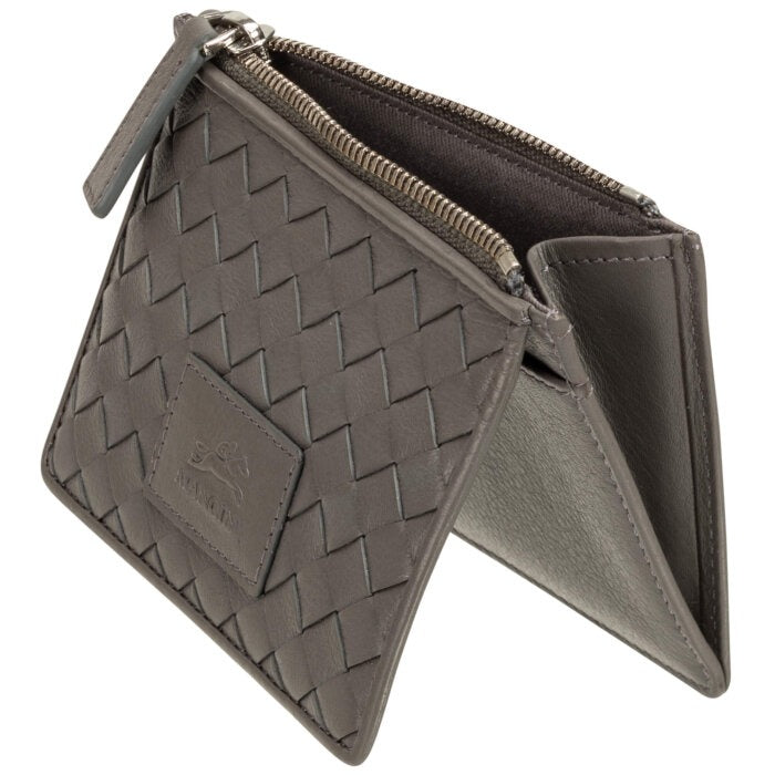 Mancini Basket Weave RFID Secure Card Case and Coin Pocket 11