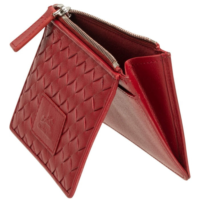 Mancini Basket Weave RFID Secure Card Case and Coin Pocket 8