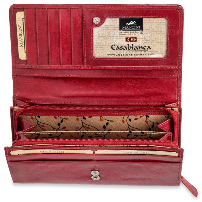 Mancini Casablanca Ladies’ RFID Secure Medium Clutch Wallet 13