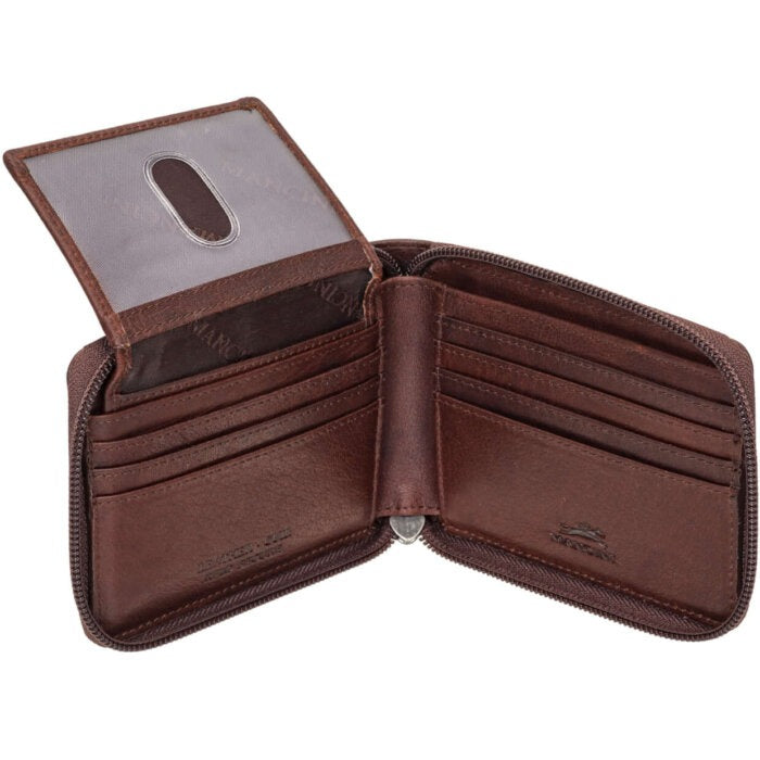 MANCINI Buffalo RFID Secure Zippered Billfold with Removable Passcase 3