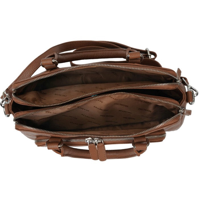 Mancini Pebbled Jennifer Satchel Bag 20