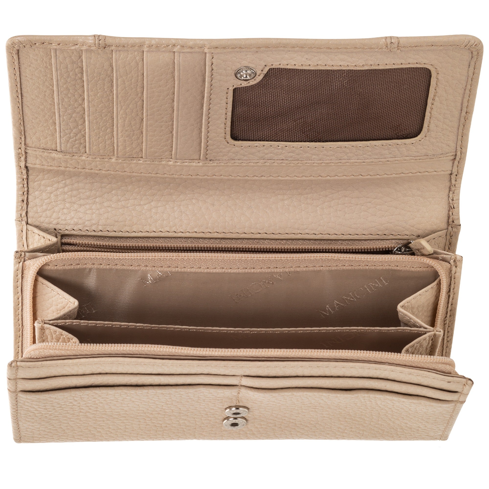 Mancini Pebbled Ladies’ RFID Medium Clutch Wallet 8
