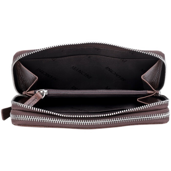 Mancini Fifth Avenue RFID Secure Double Zipper Wallet 18