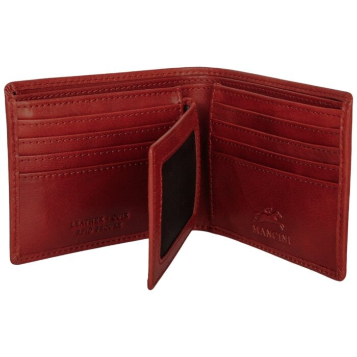 Mancini Pelle D’oro RFID Secure Center Wing Billfold 3