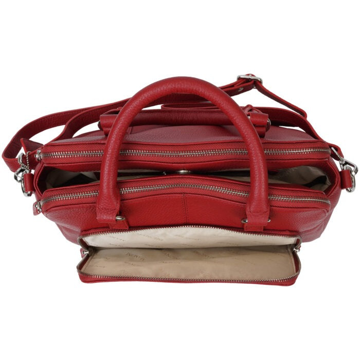 Mancini Pebbled Jennifer Satchel Bag 9