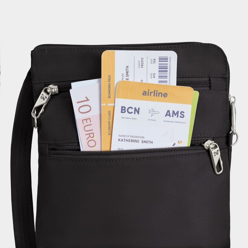 Travelon Anti-Theft Classic Slim Double Zip Crossbody 83