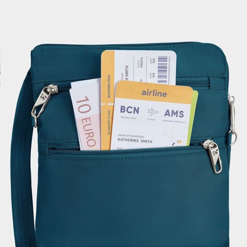 Travelon Anti-Theft Classic Slim Double Zip Crossbody 30