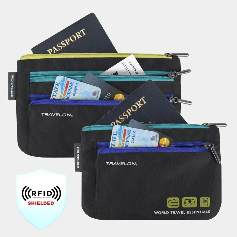 Travelon World Travel Essentials Currency &amp; Passport Organizer Set 1