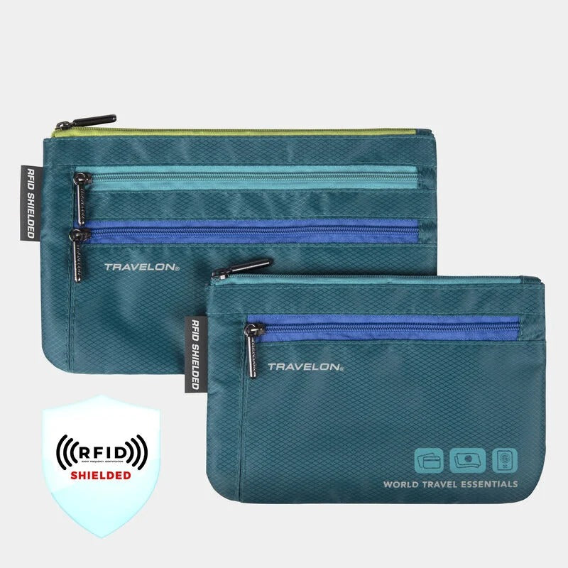 Travelon World Travel Essentials Currency &amp; Passport Organizer Set 11