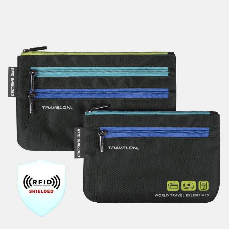 Travelon World Travel Essentials Currency &amp; Passport Organizer Set 6