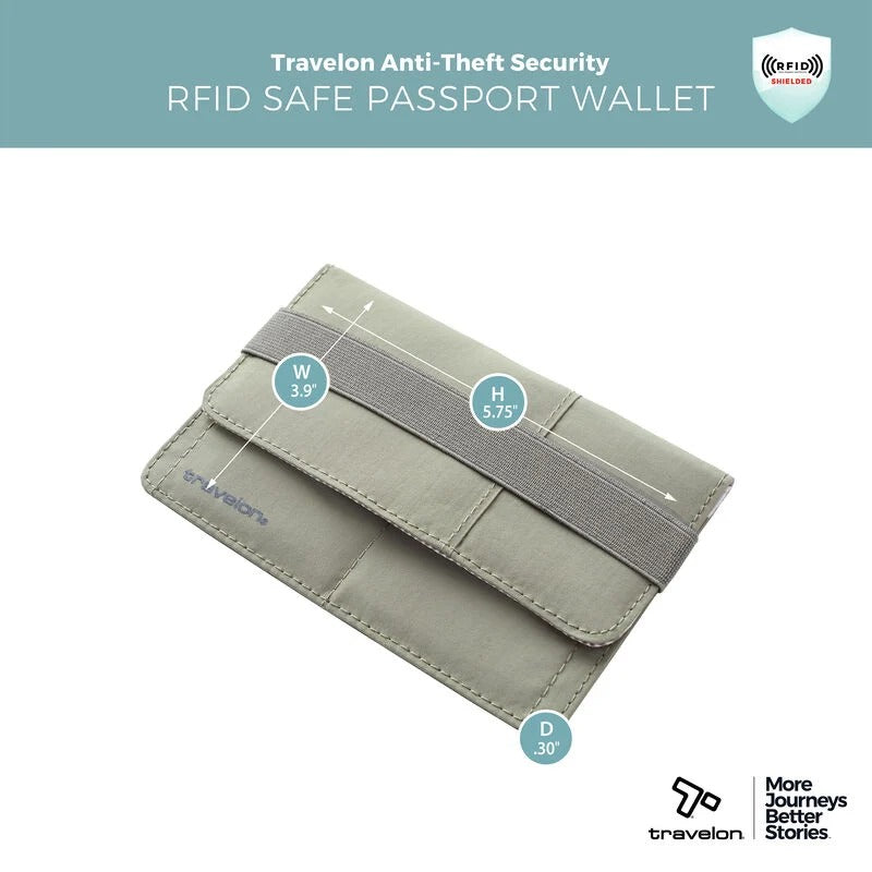 Travelon RFID Blocking Flap Closure Passport Case 25