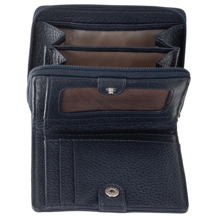 Mancini Pebbled Ladies’ RFID Small Clutch Wallet 2