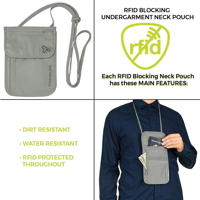Travelon RFID Blocking Undergarment Neck Pouch 3