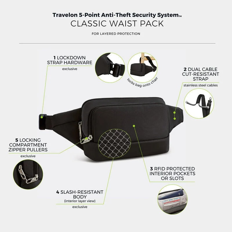 Travelon Anti-Theft Classic Waist Pack 29