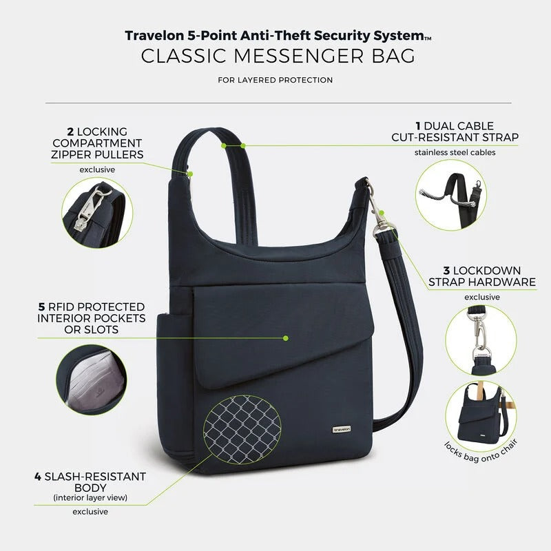 Travelon Anti-Theft Classic Messenger 65