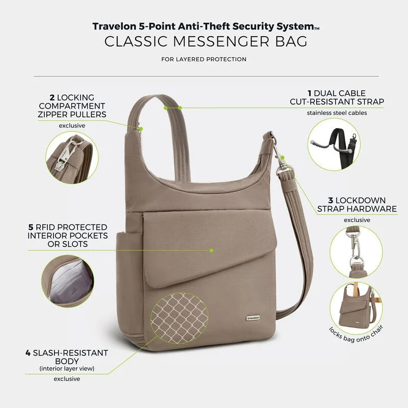 Travelon Anti-Theft Classic Messenger 33