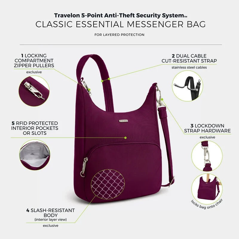 SAC BANDOULIÈRE ANTIVOL TRAVELON CLASSIQUE 44