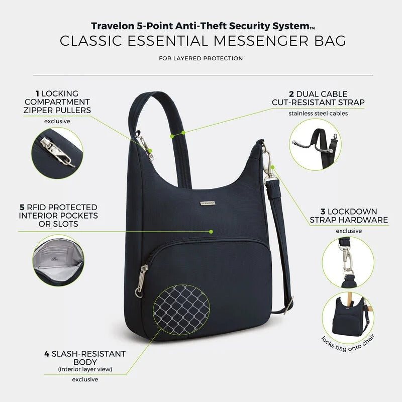 SAC BANDOULIÈRE ANTIVOL TRAVELON CLASSIQUE 63
