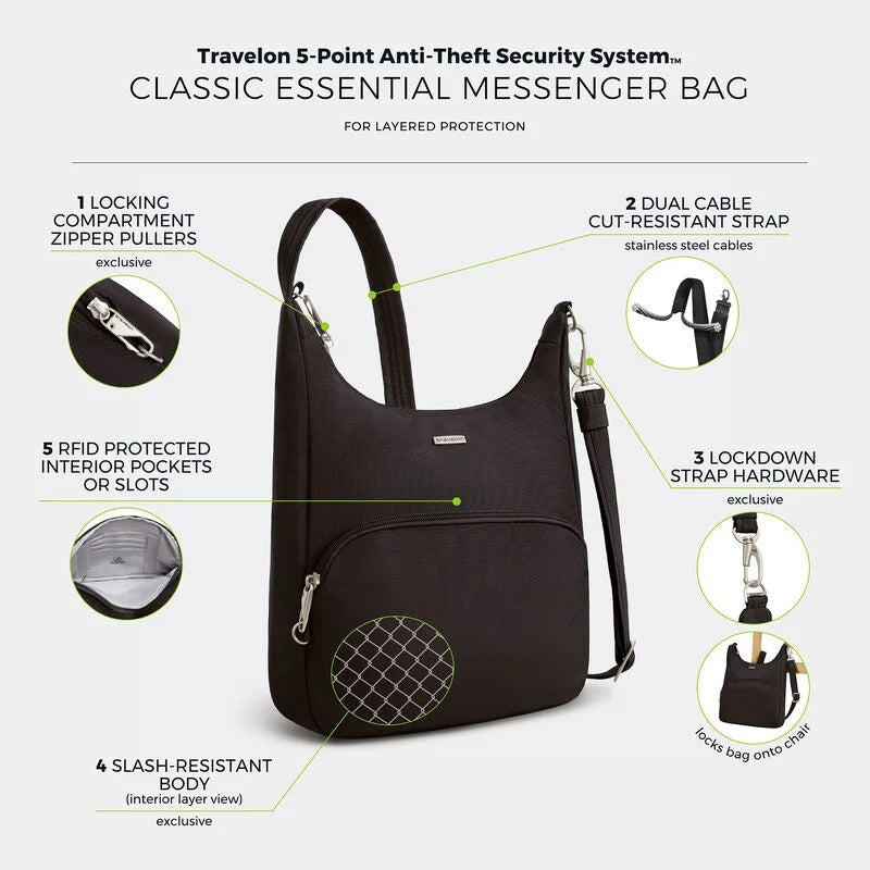 SAC BANDOULIÈRE ANTIVOL TRAVELON CLASSIQUE 75