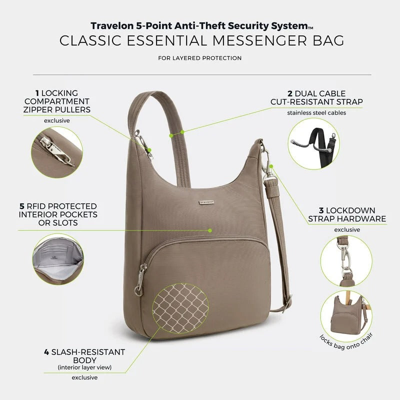 SAC BANDOULIÈRE ANTIVOL TRAVELON CLASSIQUE 11