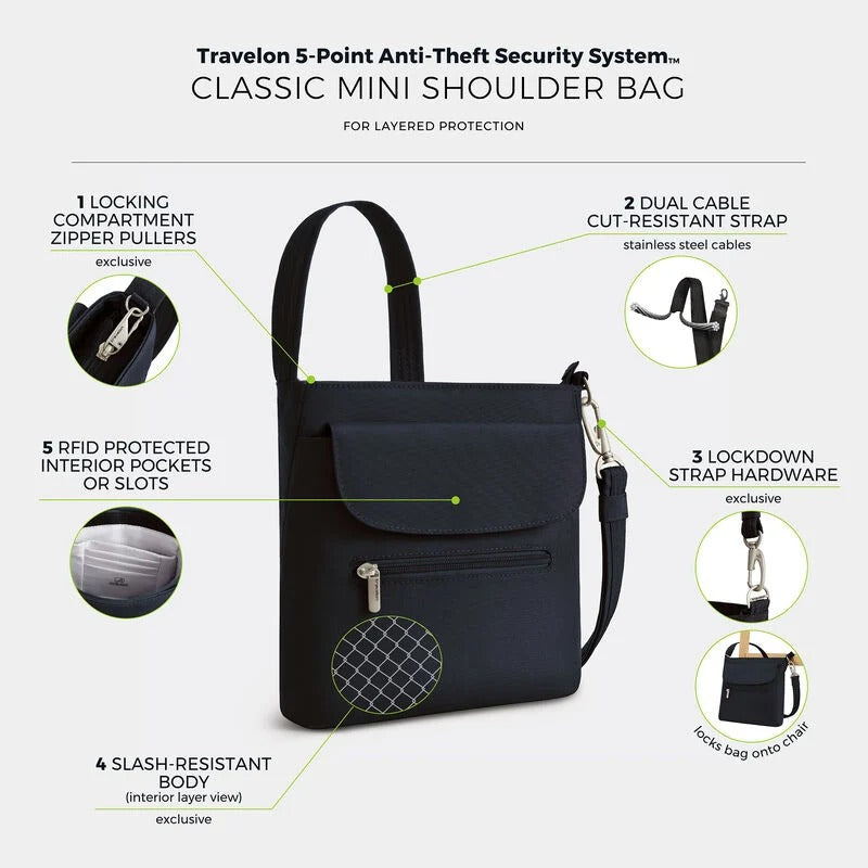 Travelon Anti-Theft Classic Mini Shoulder Bag 74