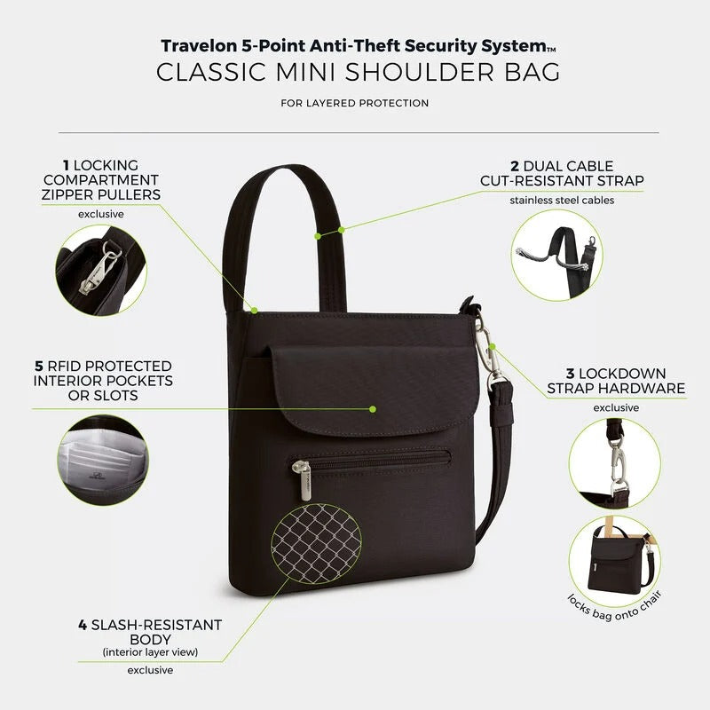 Travelon Anti-Theft Classic Mini Shoulder Bag 56