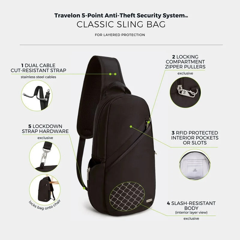 Travelon Anti-Theft Classic Sling Bag 33