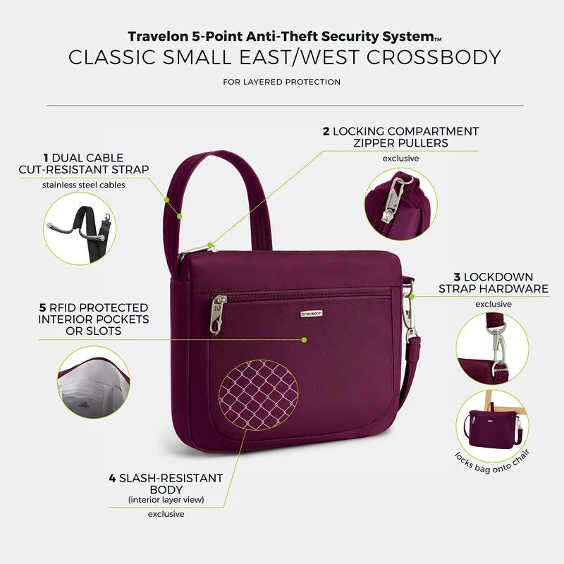 Travelon Anti-Theft Classic Small E/W Crossbody 48