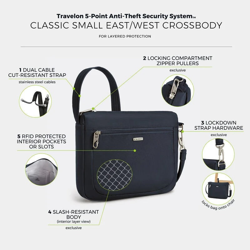 Travelon Anti-Theft Classic Small E/W Crossbody 78