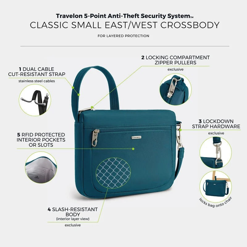 Travelon Anti-Theft Classic Small E/W Crossbody 34