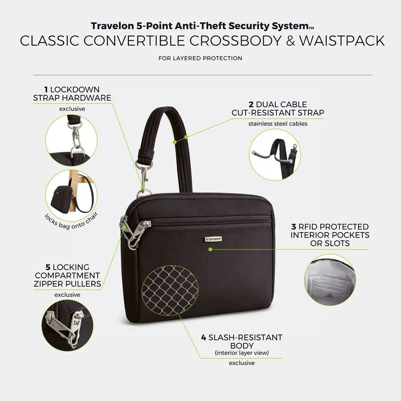 Travelon Anti-Theft Classic Convertible Crossbody 62