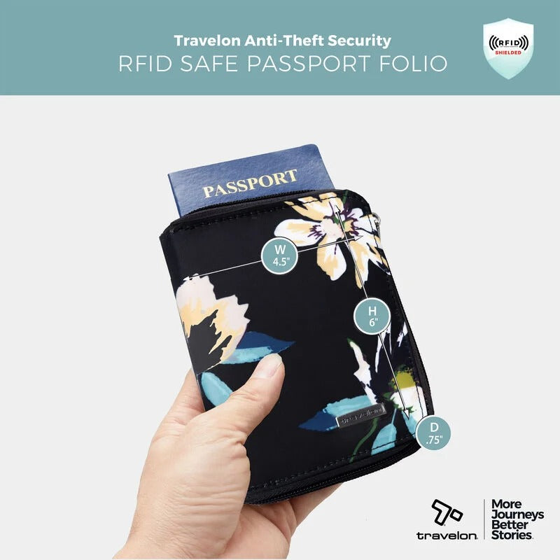 Travelon RFID Blocking Passport Zip Wallet 30